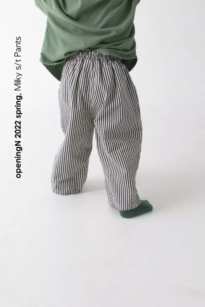 Opening & - Korean Children Fashion - #minifashionista - Milky Stripes Pants - 4