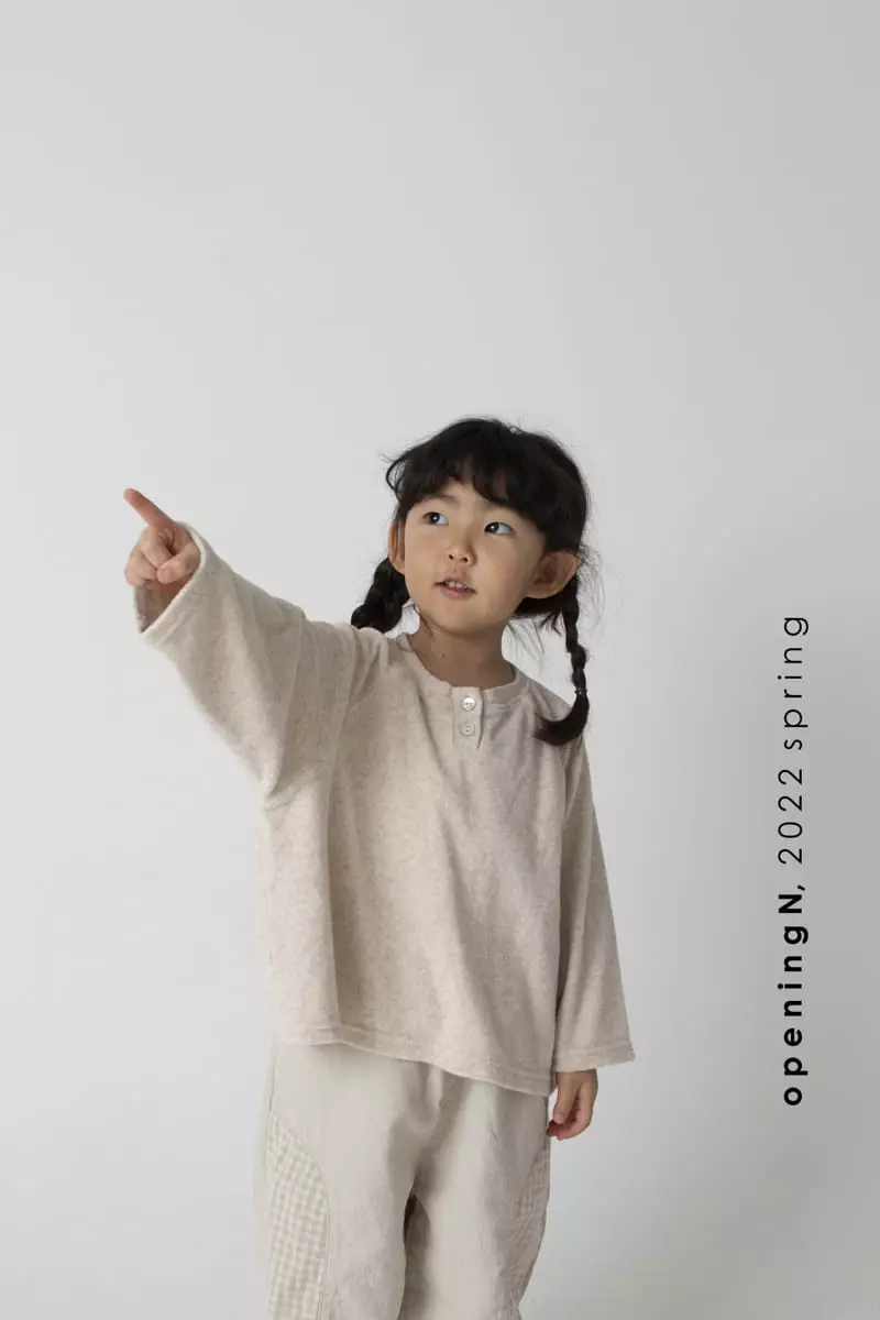 Opening & - Korean Children Fashion - #prettylittlegirls - Terry Button Tee - 8