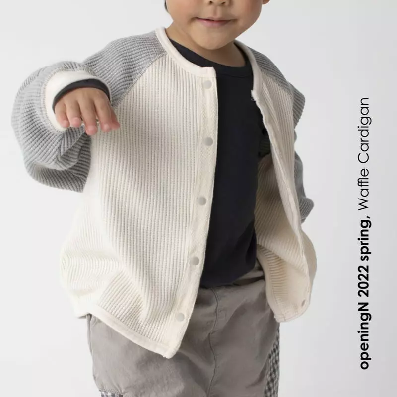 Opening & - Korean Children Fashion - #prettylittlegirls - Cream Waffle Cardigan - 7