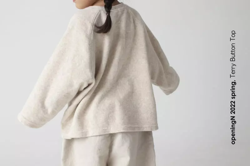 Opening & - Korean Children Fashion - #stylishchildhood - Terry Button Tee - 11
