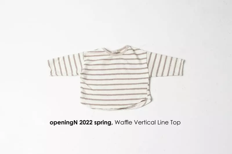 Opening & - Korean Children Fashion - #todddlerfashion - Waffle Stripes Tee - 12