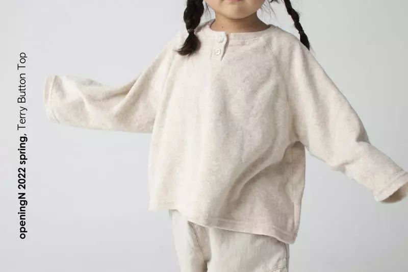 Opening & - Korean Children Fashion - #todddlerfashion - Terry Button Tee - 9