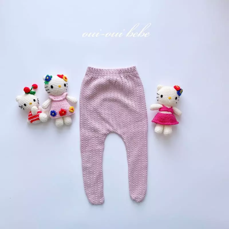 Oui Oui - Korean Baby Fashion - #babyoninstagram - Bebe Macaroon Foot Leggings - 3