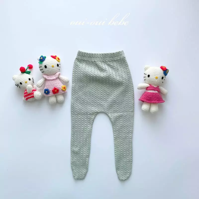 Oui Oui - Korean Baby Fashion - #babyoutfit - Bebe Macaroon Foot Leggings - 5
