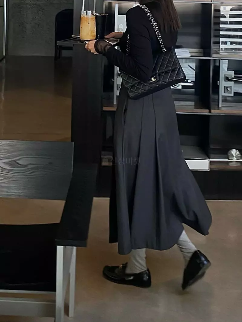 Ouppt - Korean Women Fashion - #momslook - Open Skirt - 2