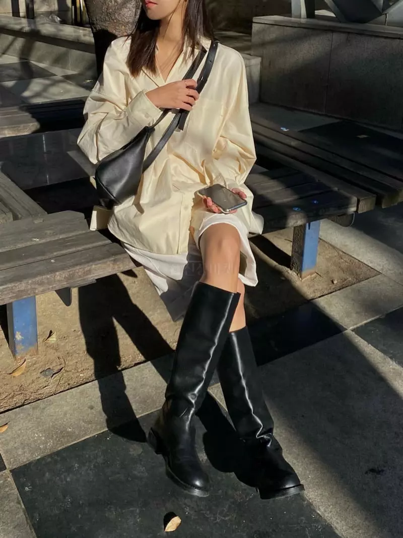 Ouppt - Korean Women Fashion - #momslook - Shirt One-piece