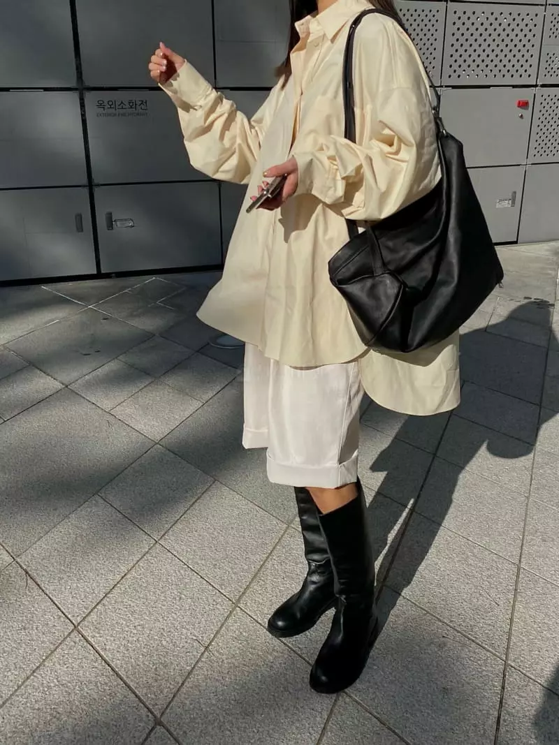 Ouppt - Korean Women Fashion - #momslook - Shirt One-piece - 2