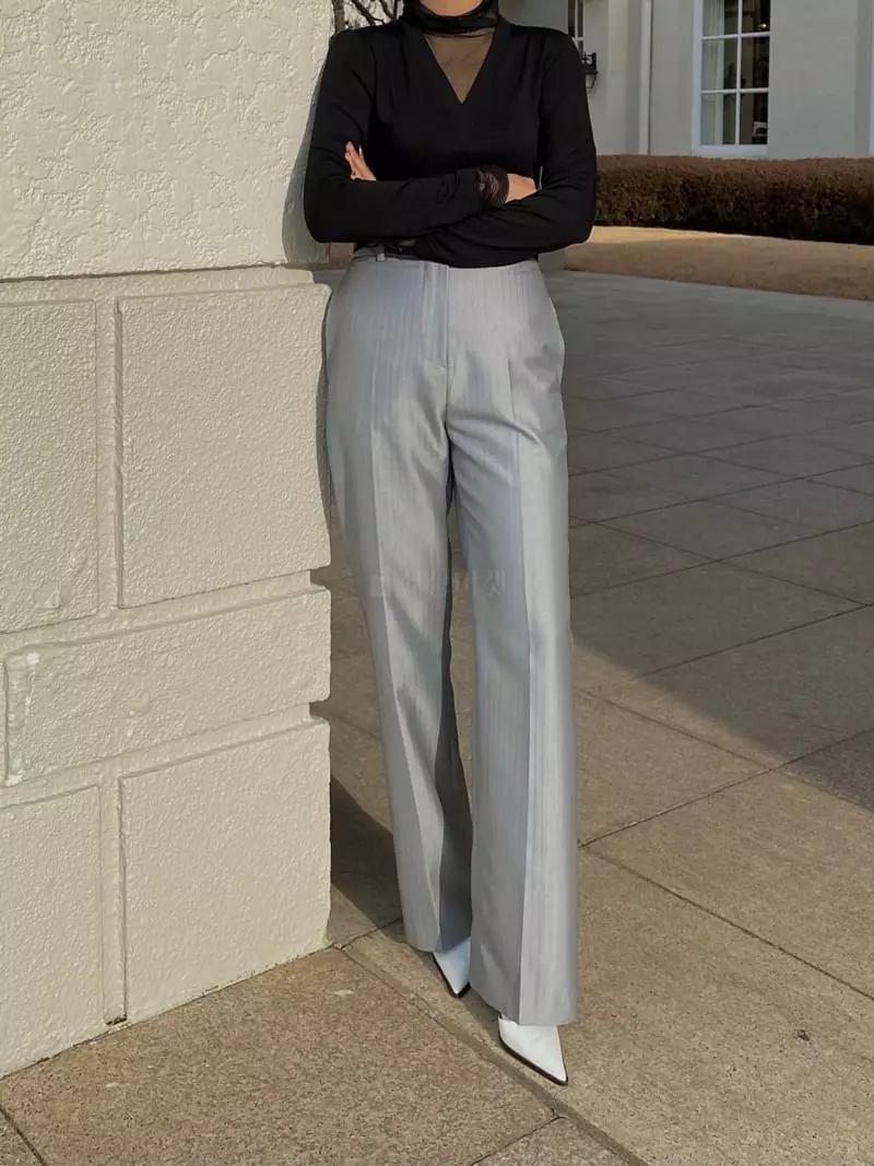 Ouppt - Korean Women Fashion - #thelittlethings - Silver Pants - 2