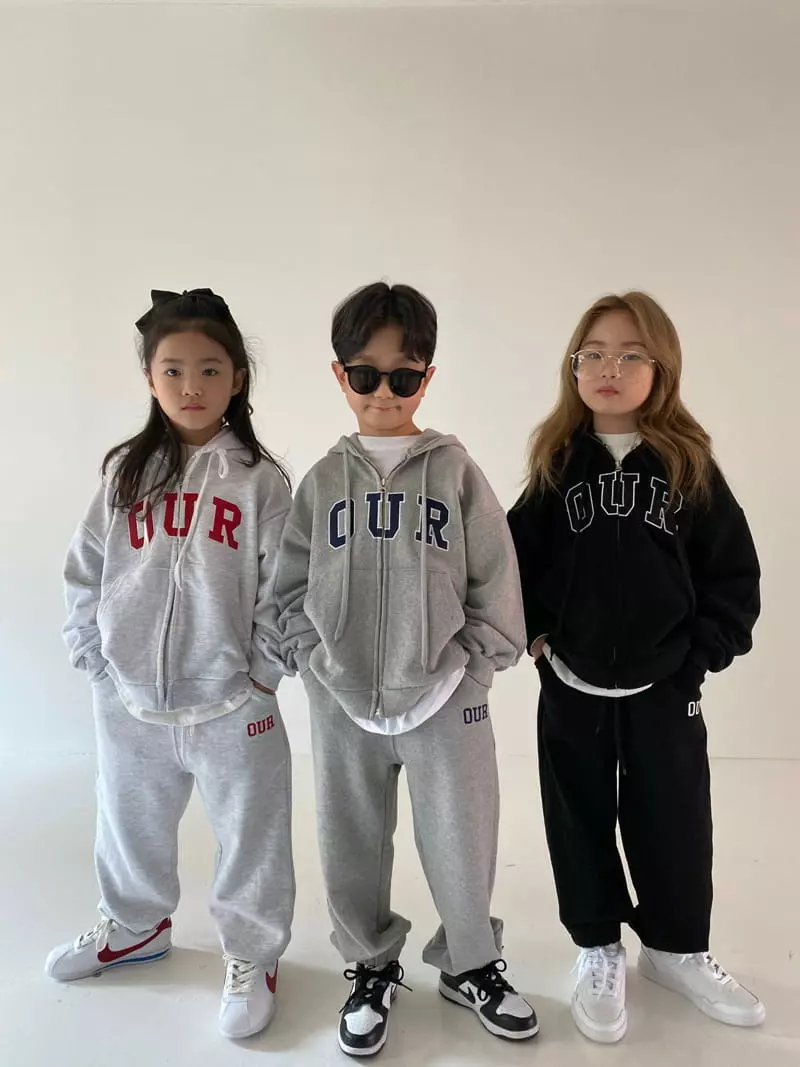 Our - Korean Children Fashion - #Kfashion4kids - Hoody Zip-up Bottom Set with Mom - 7