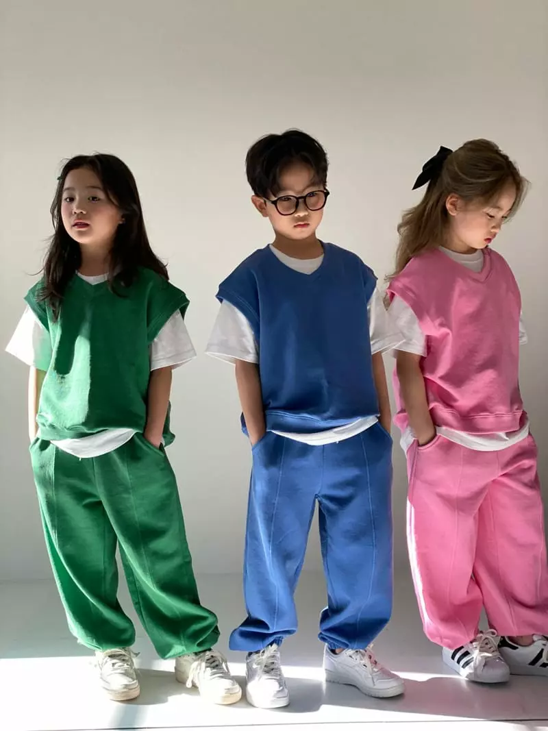 Our - Korean Children Fashion - #Kfashion4kids - Pigment Vest Bottom Set - 10
