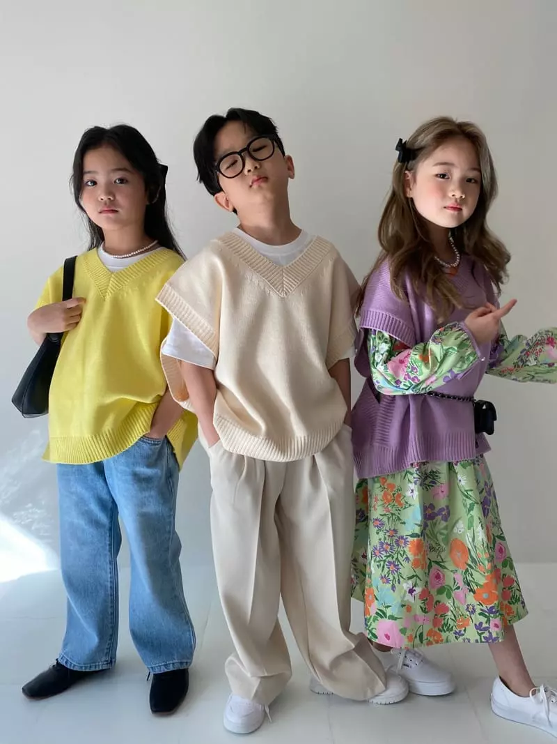 Our - Korean Children Fashion - #Kfashion4kids - Rose Knit Vest - 7