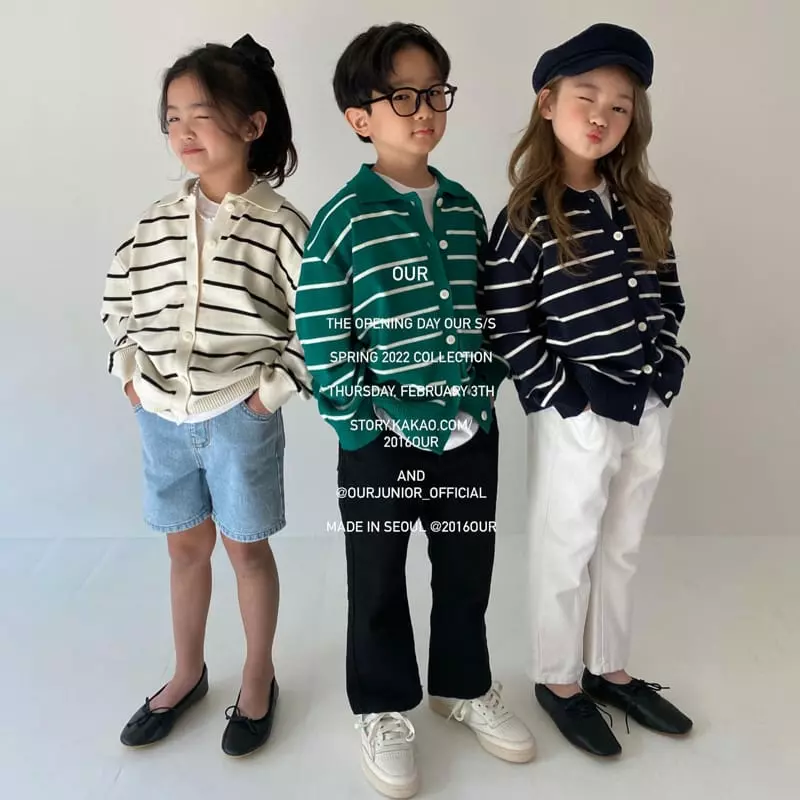 Our - Korean Children Fashion - #childofig - Boodle Stripes Cardigan - 2