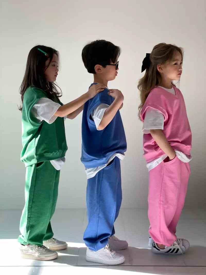 Our - Korean Children Fashion - #discoveringself - Pigment Vest Bottom Set - 5