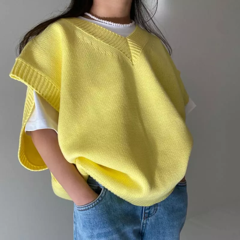 Our - Korean Children Fashion - #discoveringself - Rose Knit Vest - 2