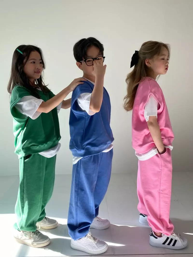 Our - Korean Children Fashion - #fashionkids - Pigment Vest Bottom Set - 6