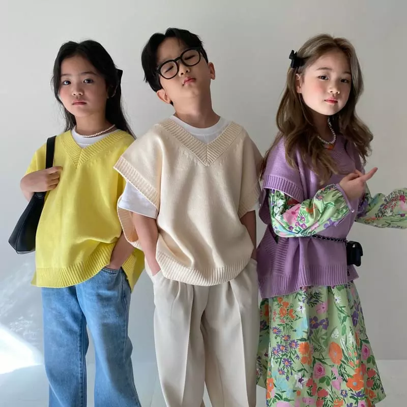 Our - Korean Children Fashion - #kidsstore - Rose Knit Vest - 5