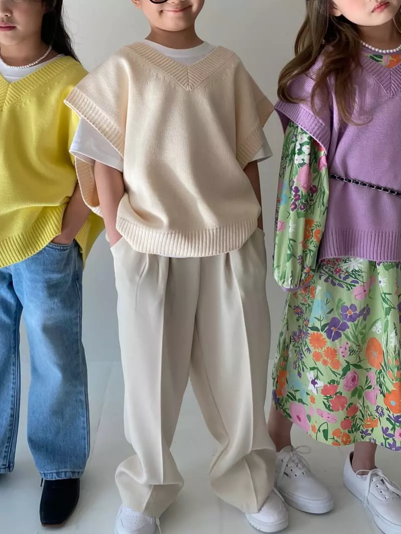 Our - Korean Children Fashion - #kidzfashiontrend - Rose Knit Vest - 6