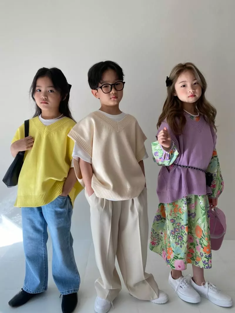 Our - Korean Children Fashion - #minifashionista - Rose Knit Vest - 10