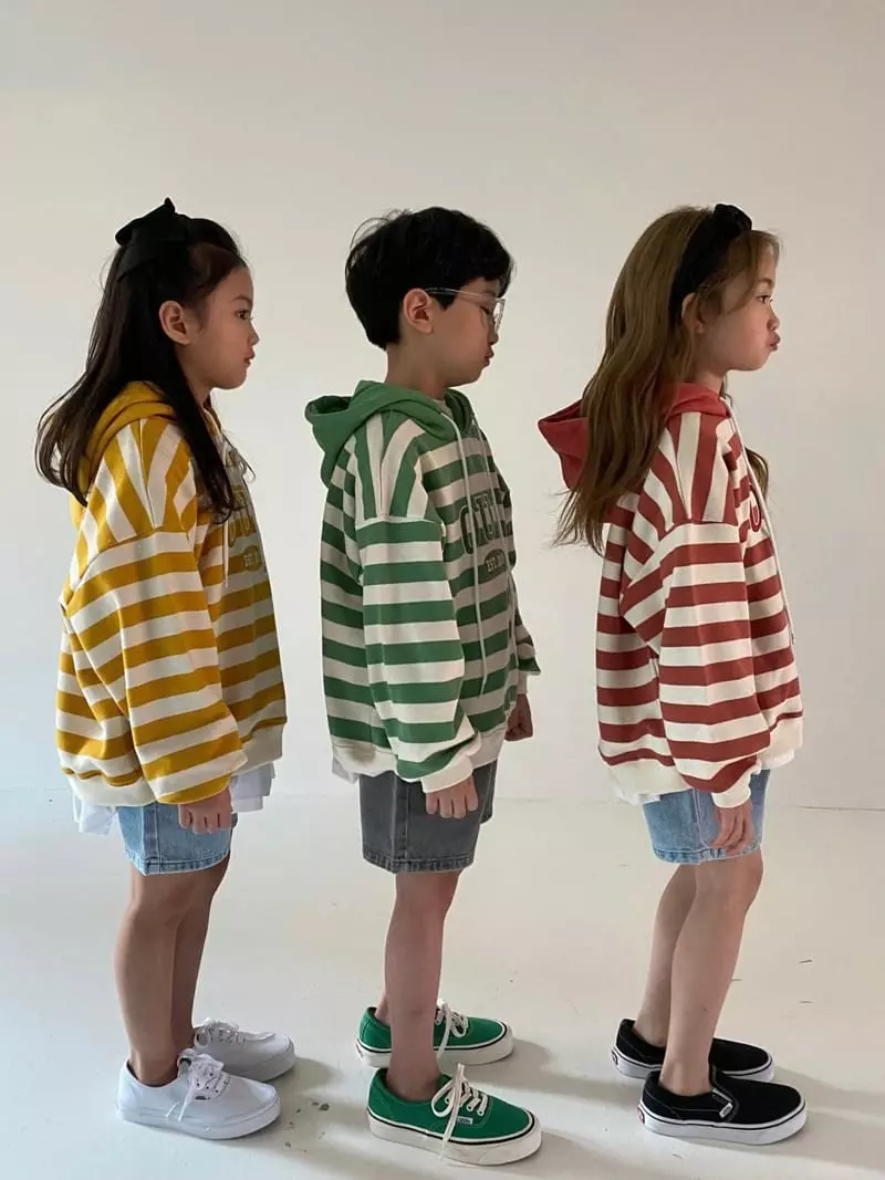 Our - Korean Children Fashion - #toddlerclothing - Stripes Patch Hoody - 7
