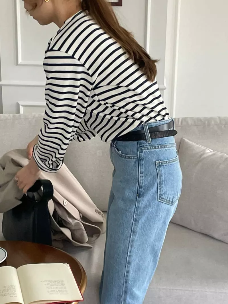 Our - Korean Women Fashion - #momslook - Marine Stripe Tee