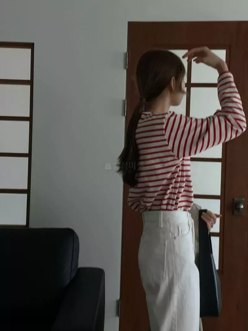Our - Korean Women Fashion - #momslook - Marine Stripe Tee - 3