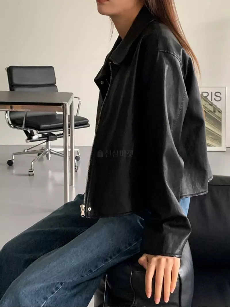 Our - Korean Women Fashion - #vintagekidsstyle - Work Leather Jacket