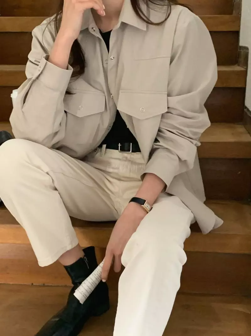 Outrene - Korean Women Fashion - #momslook - Basic Shirt - 2