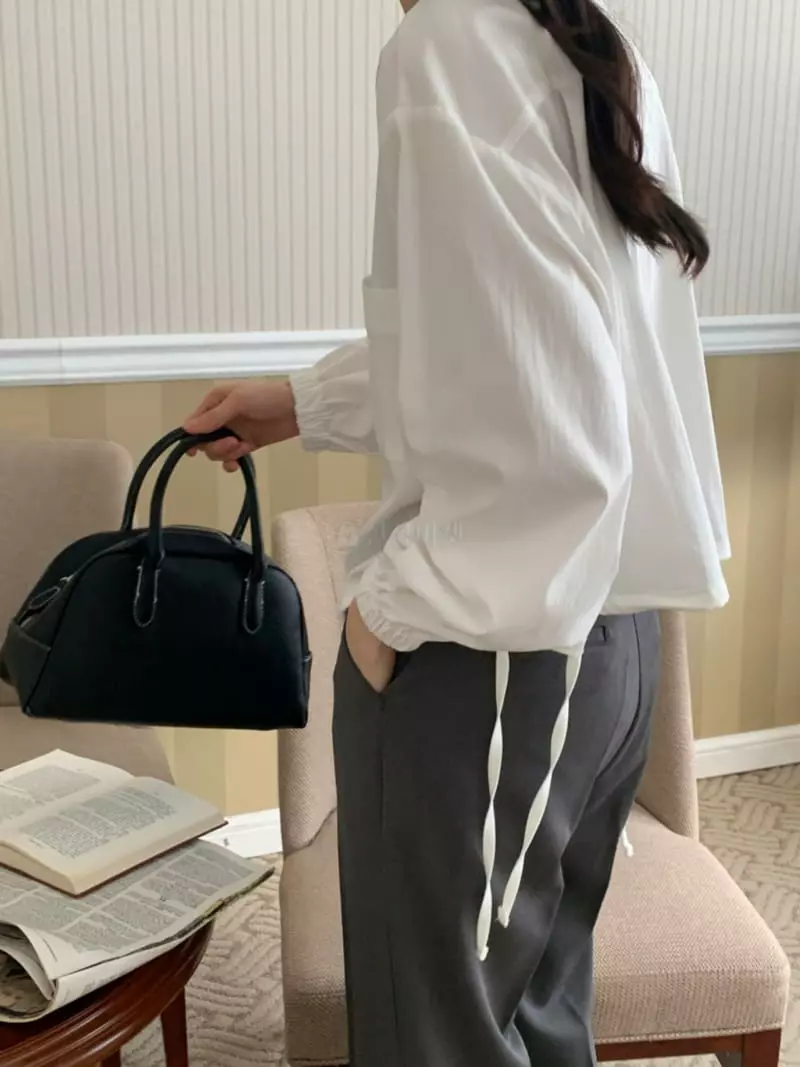 Outrene - Korean Women Fashion - #thelittlethings - Round Blouse - 4