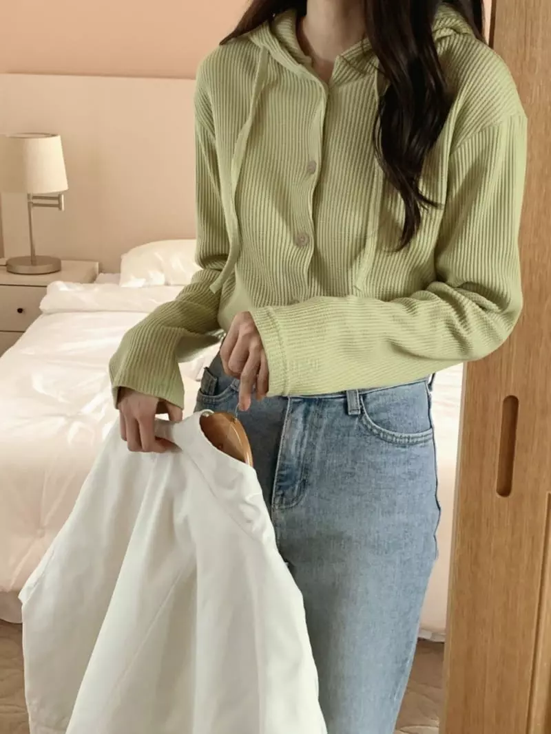 Outrene - Korean Women Fashion - #womensfashion - Waffle Cardigan