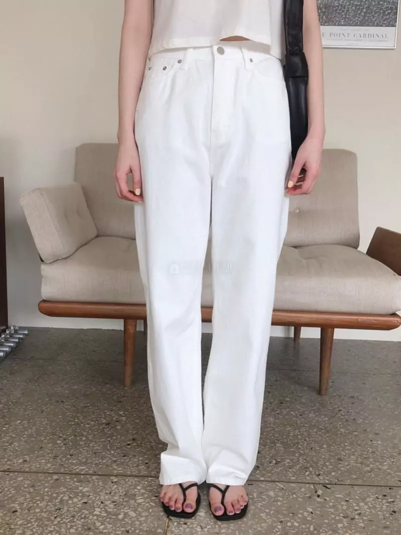Overclassic - Korean Women Fashion - #womensfashion - Cotton Wide Jeans - 4