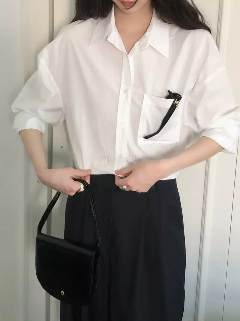 Overclassic - Korean Women Fashion - #momslook - Premium Cotton Shirts