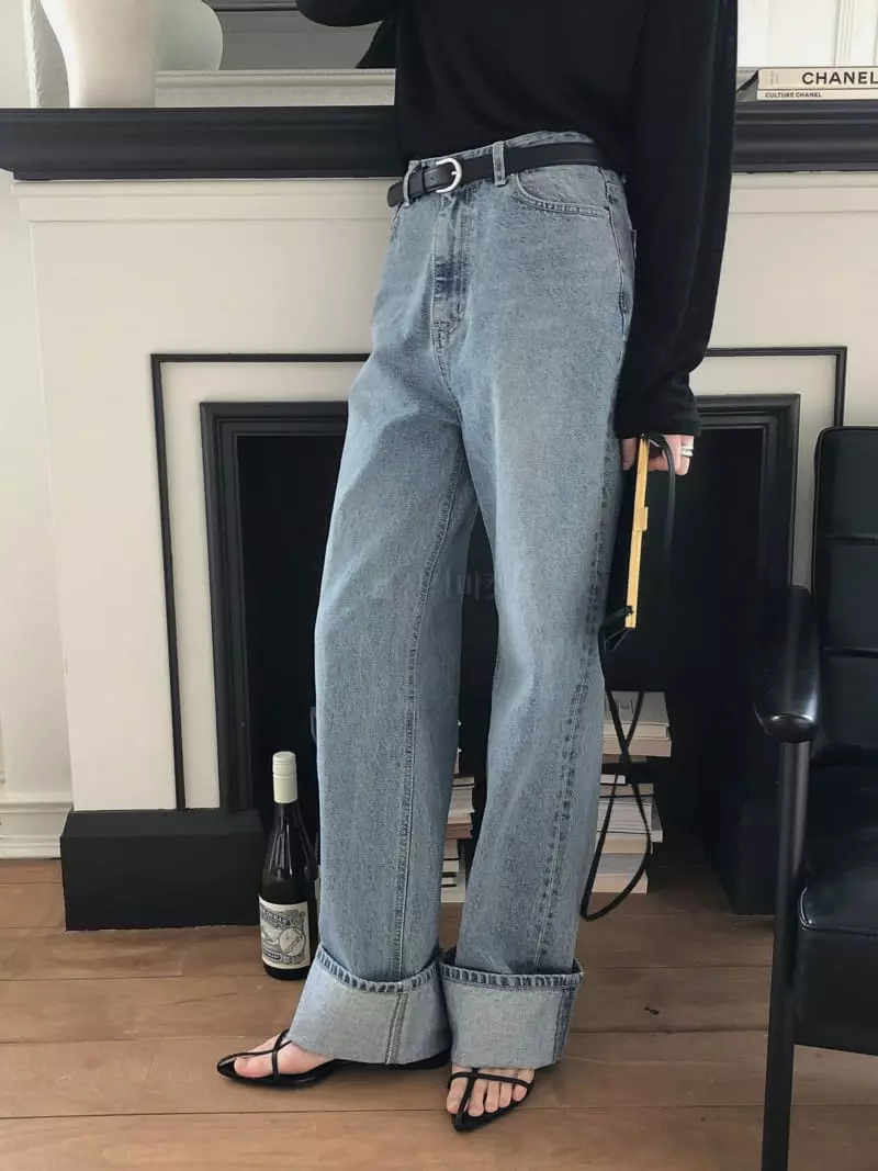 Overclassic - Korean Women Fashion - #womensfashion - Vintage Roll-up Jeans - 4