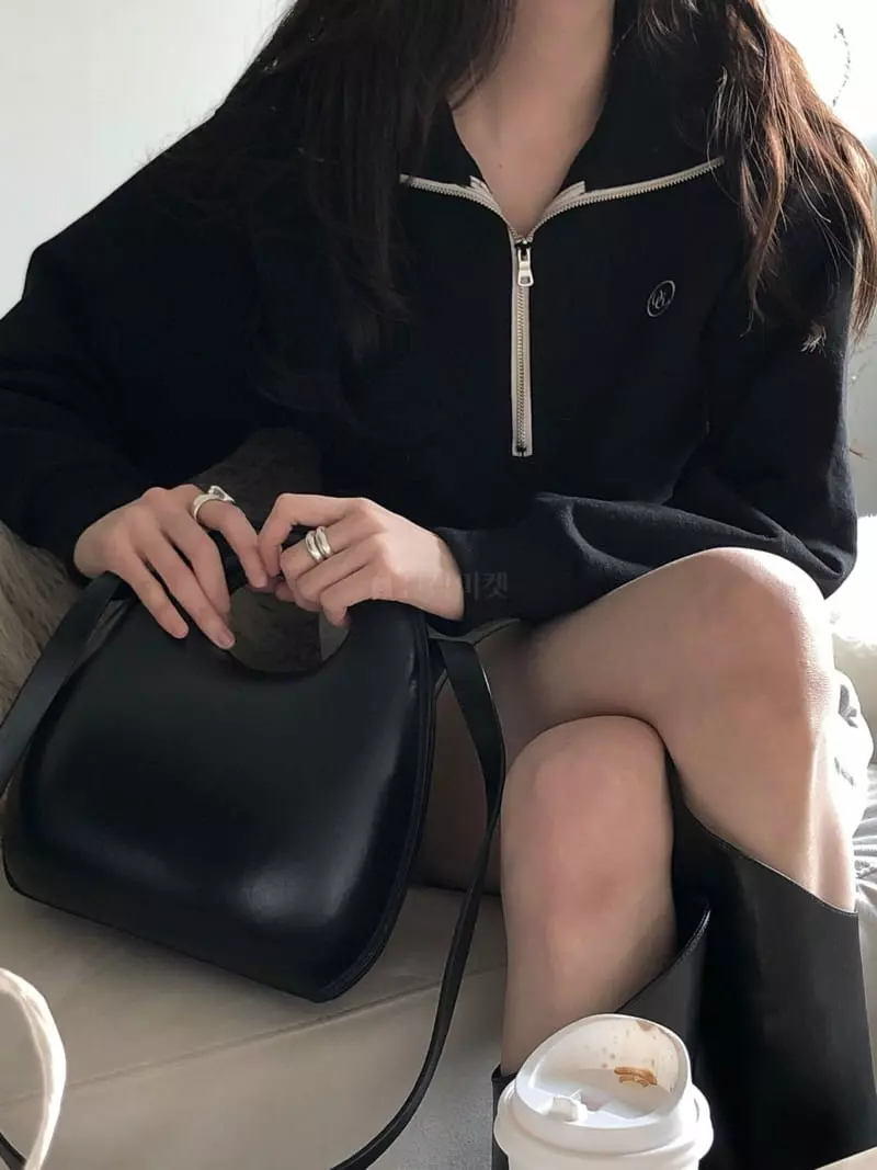 Overclassic - Korean Women Fashion - #momslook - Heavy Half Zip-up Sweatshirt - 4