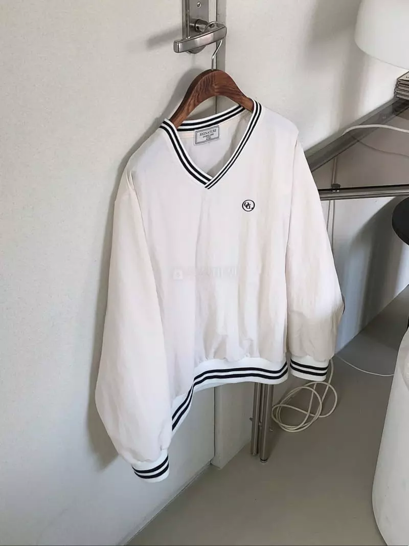 Overclassic - Korean Women Fashion - #momslook - Nylon Embroidery Sweatshirt - 3