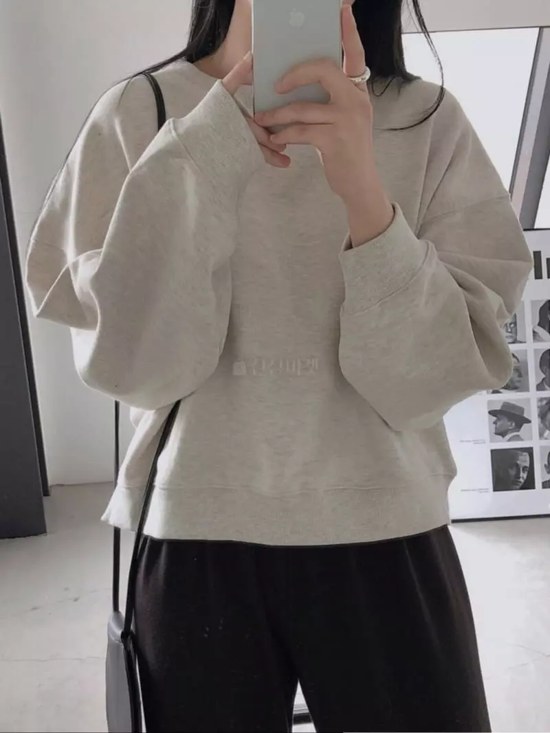 Overclassic - Korean Women Fashion - #womensfashion - Semi Crop Sweatshirt