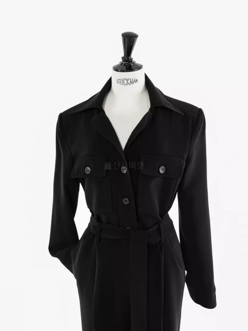 Paper Moon - Korean Women Fashion - #momslook - Open Collar Button Pocket Jumpsuit - 2