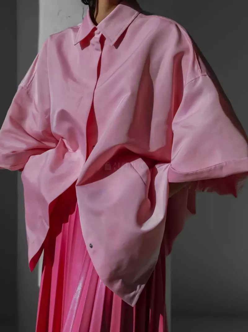 Paper Moon - Korean Women Fashion - #womensfashion - Shinee Half Sleeve Button Down Shirt Cape Jacket - 2