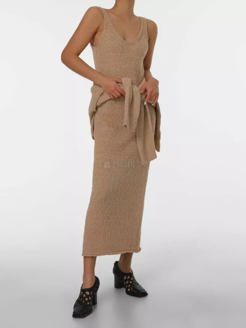 Paper Moon - Korean Women Fashion - #womensfashion - Sleeveless Fuzzy Maxi Knit One-piece - 2