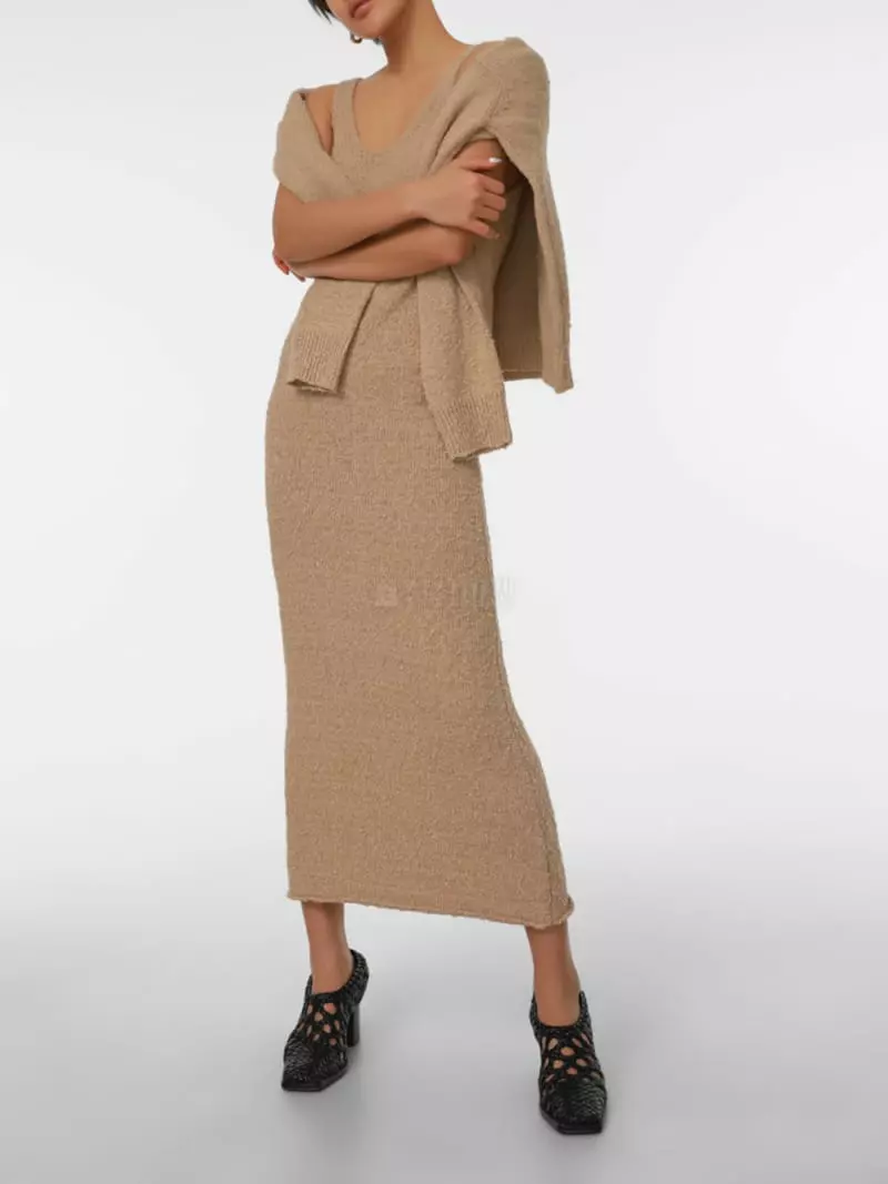 Paper Moon - Korean Women Fashion - #momslook - Sleeveless Fuzzy Maxi Knit One-piece - 4