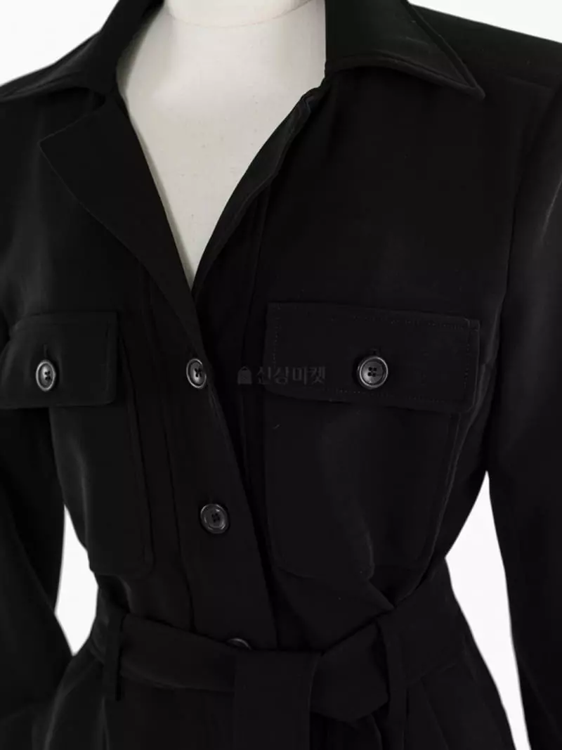 Paper Moon - Korean Women Fashion - #womensfashion - Open Collar Button Pocket Jumpsuit