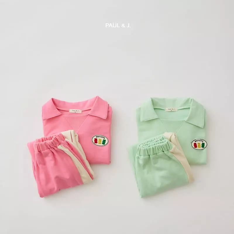 Paul & J - Korean Children Fashion - #kidzfashiontrend - Jelly Bean Top Bottom Set - 4