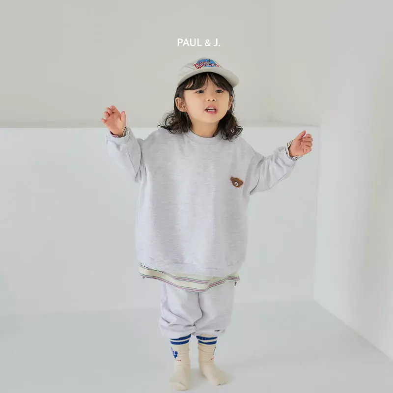 Paul & J - Korean Children Fashion - #childofig - Loty Bear Top Bottom Set - 7