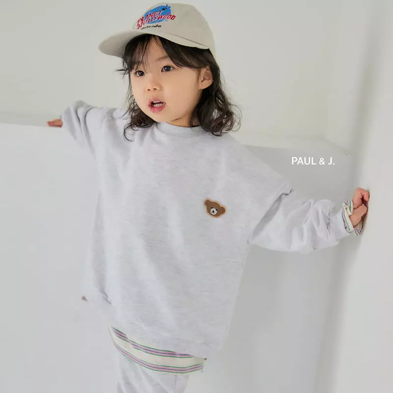 Paul & J - Korean Children Fashion - #discoveringself - Loty Bear Top Bottom Set - 11