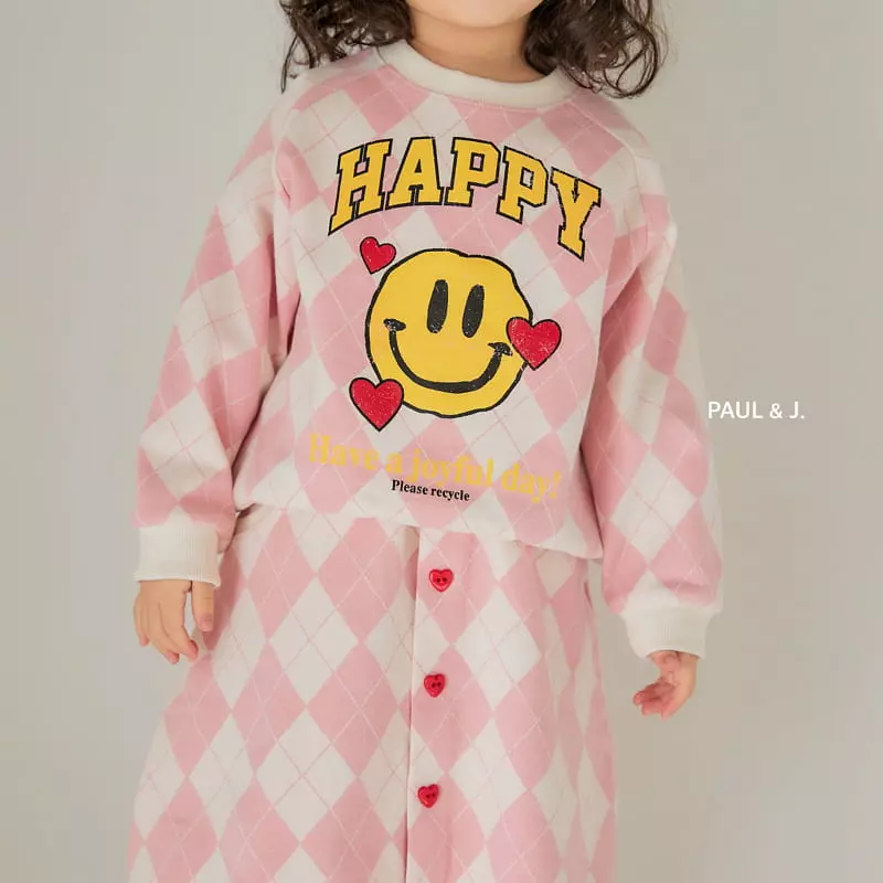 Paul & J - Korean Children Fashion - #fashionkids - Happy Smile Top Bottom Set