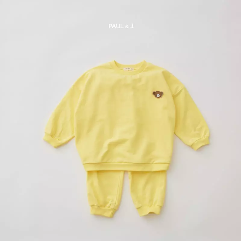 Paul & J - Korean Children Fashion - #fashionkids - Loty Bear Top Bottom Set - 12