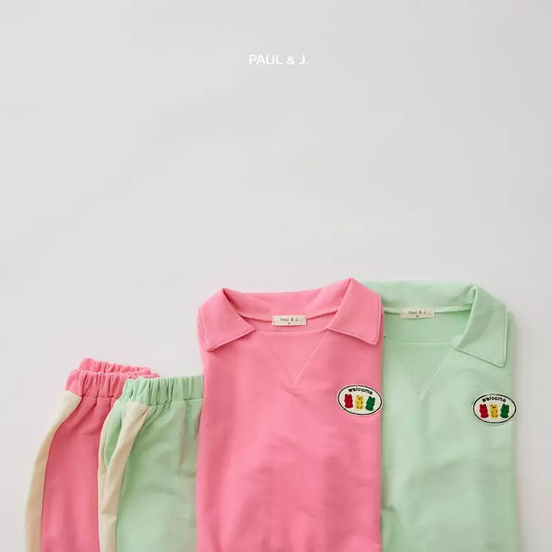 Paul & J - Korean Children Fashion - #kidsstore - Jelly Bean Top Bottom Set - 2
