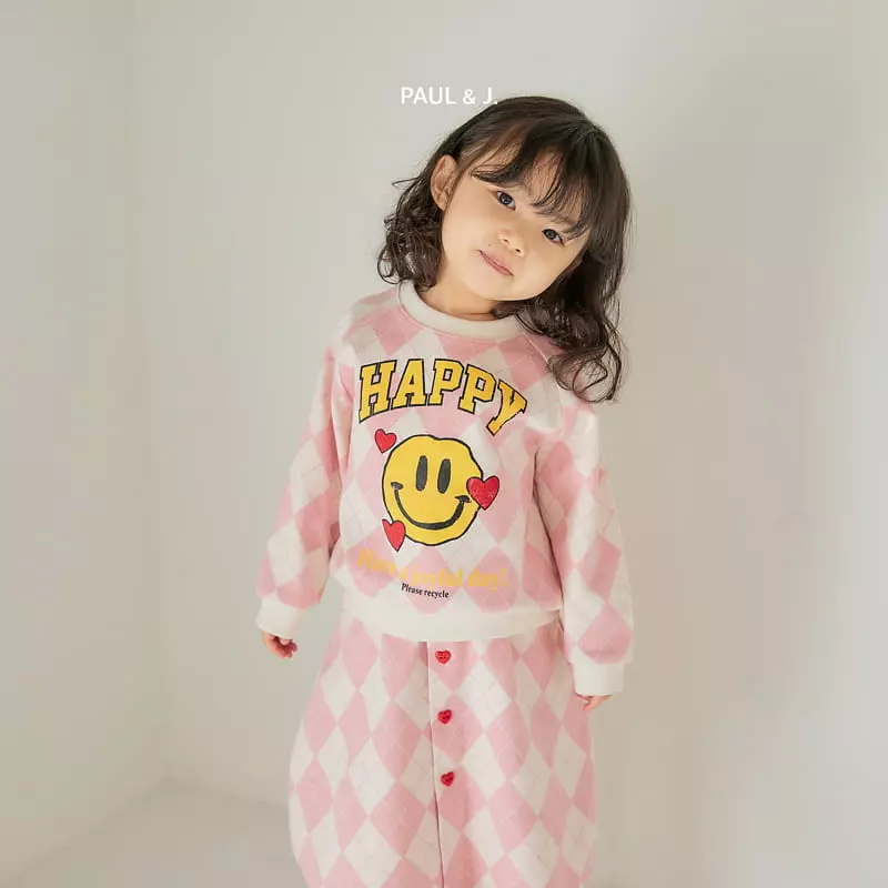 Paul & J - Korean Children Fashion - #kidsstore - Happy Smile Top Bottom Set - 4