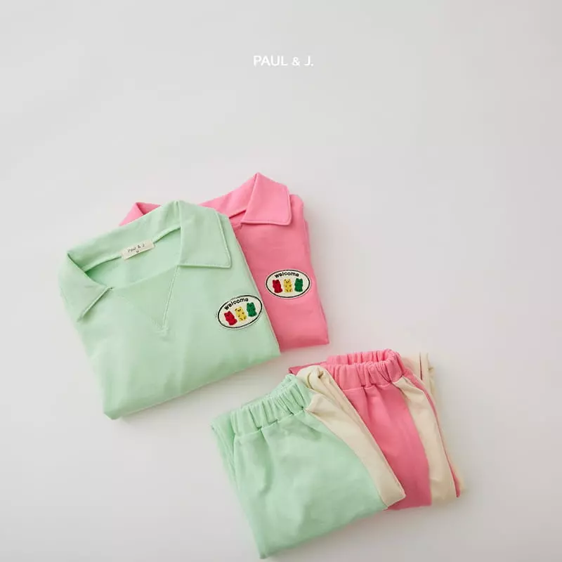 Paul & J - Korean Children Fashion - #kidzfashiontrend - Jelly Bean Top Bottom Set - 3