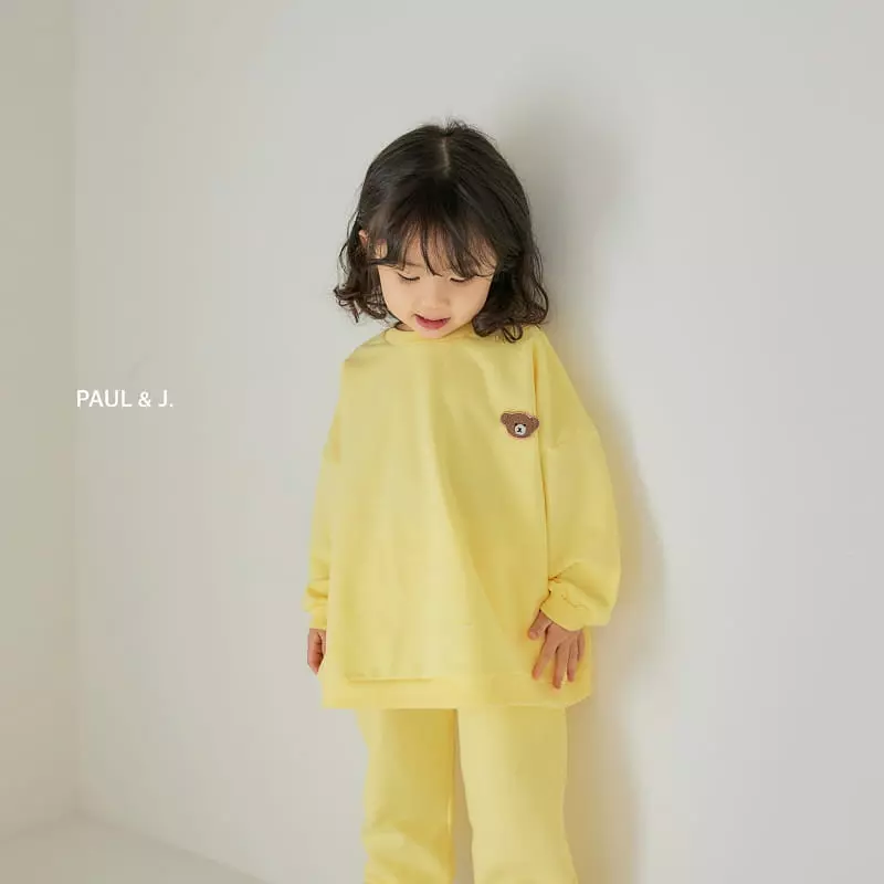 Paul & J - Korean Children Fashion - #kidzfashiontrend - Loty Bear Top Bottom Set