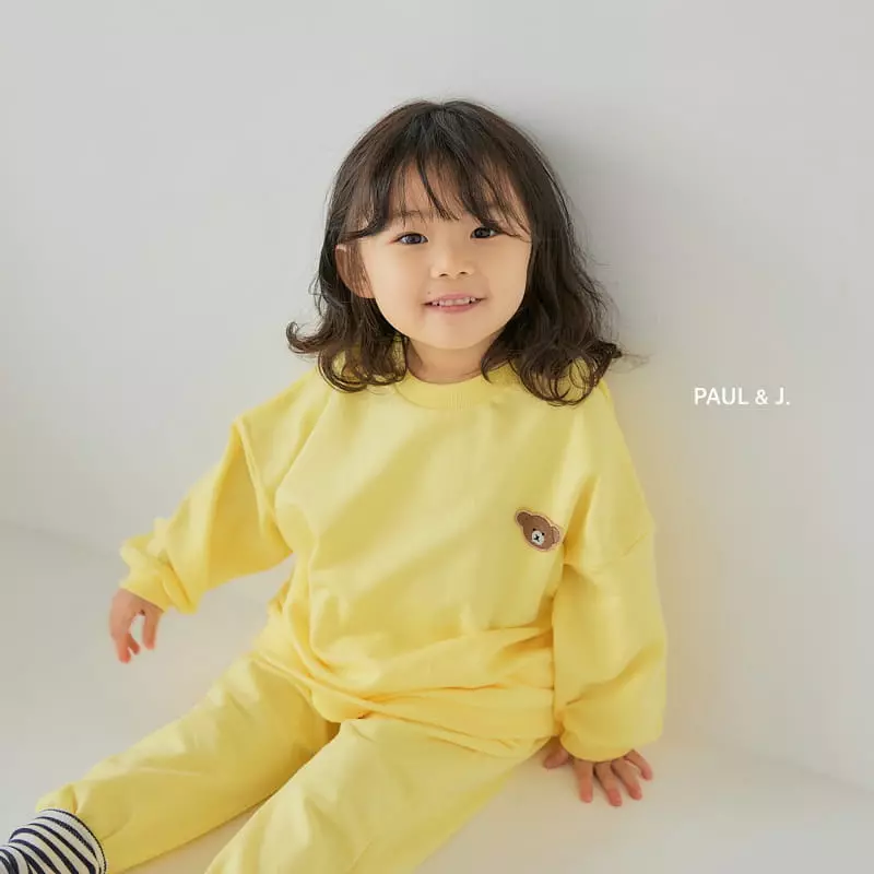 Paul & J - Korean Children Fashion - #minifashionista - Loty Bear Top Bottom Set - 5
